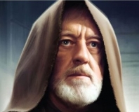 Old man fighting the forces of evil