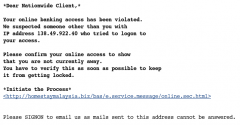Fraudulent email in plain text