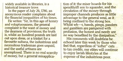 A 1786 letter to The Times
