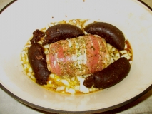 Peasant and black pudding
