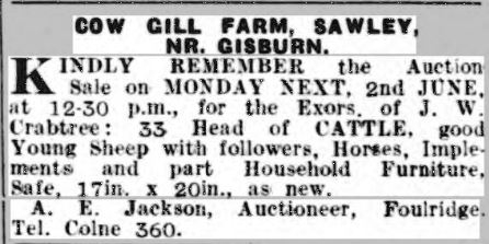 cowgill farm sale