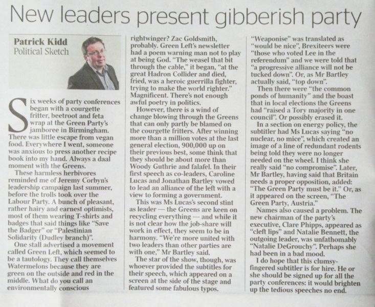 Article about the Green Party