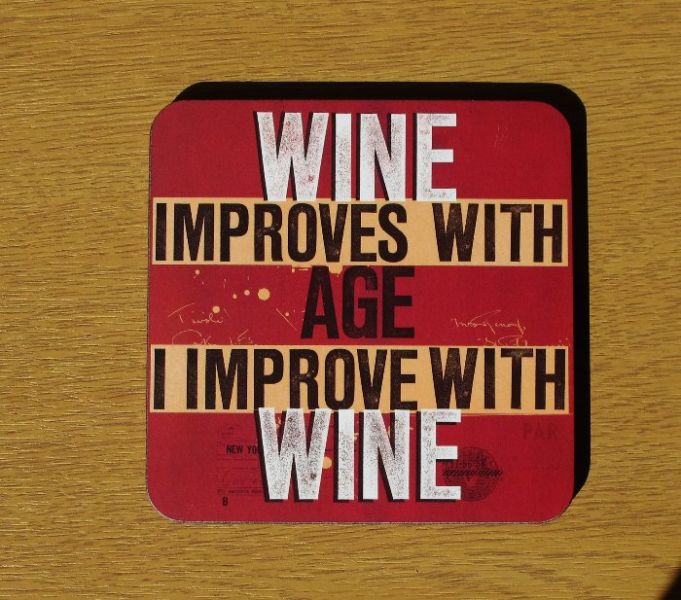Wine coaster on Mrs Tiz's desk