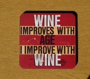 Wine coaster on Mrs Tiz's desk