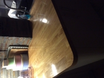 Wooden worktop with resin treatment