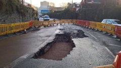 Damage caused by burst water pipe