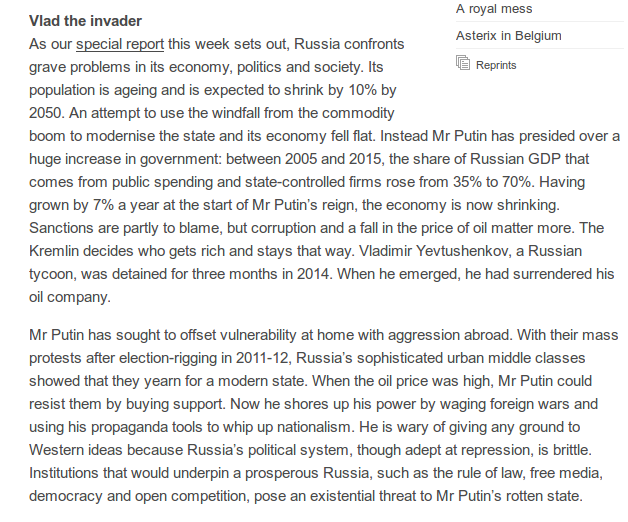 From an Economist article on Russia