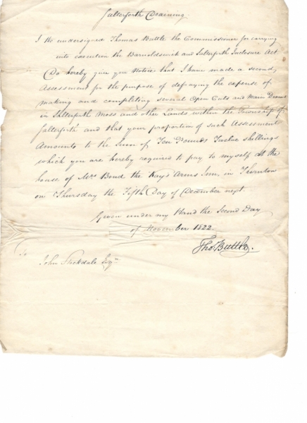 Salterforth drainage letter 01 1822