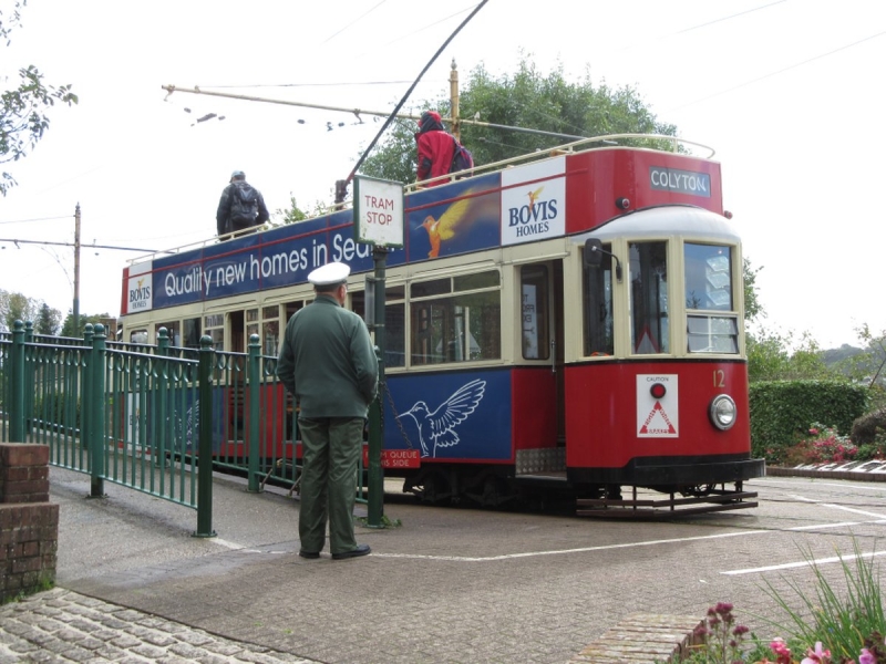 Tram on the Seaton to Colyton line, Devon