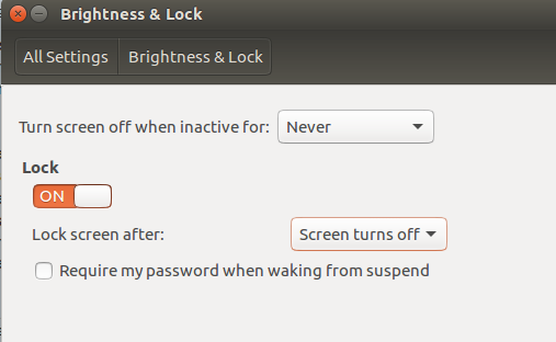 Screen setting in Ubuntu