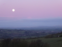 Blue moon setting