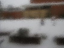 Supercooled ice onTizer's east-facing window, 02/03/18