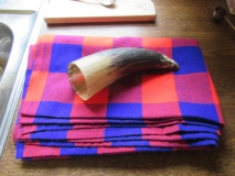 Warrior blanket and drinking horn