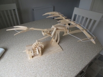 Model based on Leonardo's `ornithopter' drawings. 2