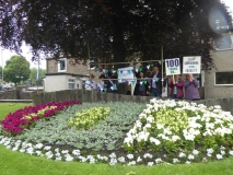 suffrage flower bed