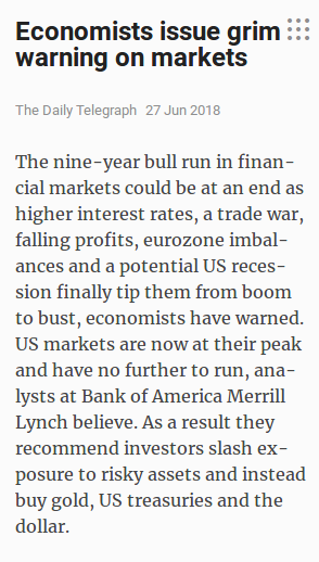 Grim warning on markets, 27/6/2018
