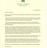 Raab resignation letter 15th Nov 2018