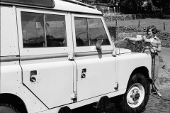 Margaret washing the new Safari