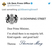 Note left for PM (put on Twitter by LibDem Press Office)