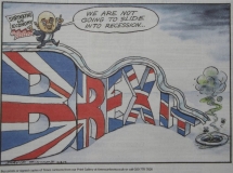 Cartoon from The Times, 10th Aug 2019 - Javid says no recession