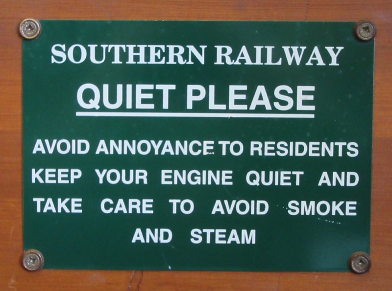 Notice in Corfe Castle Station Museum