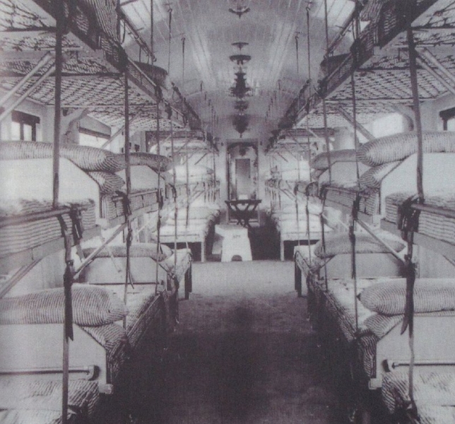 Hospital railway carriage, WW1, Corfe station museum photo