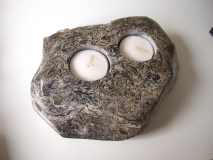 Tea light holder carved and polished from Purbeck cinderbed limestone