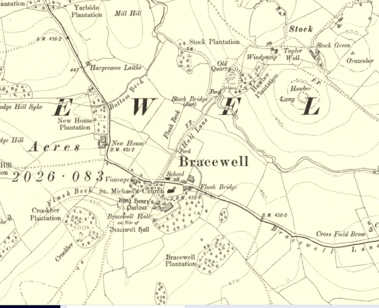 Bracewell Village 1907 OS