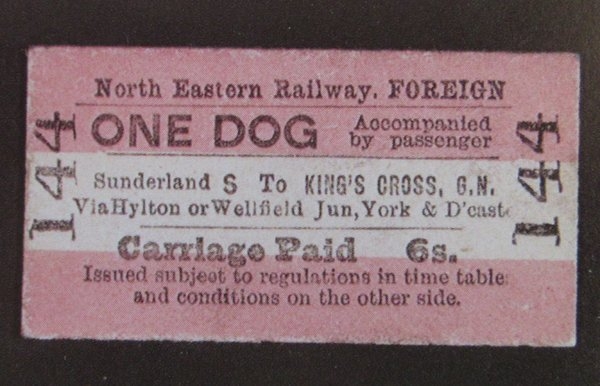 Rail ticket for dog