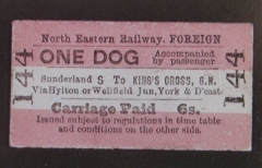 Rail ticket for dog