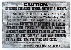Foulridge Tunnel - notice of fine for entry without permission