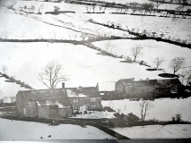 Arial view of Esp Lane in snow