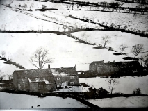 Arial view of Esp Lane in snow
