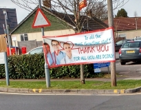 Banner outside our NHS hospital in Taunton