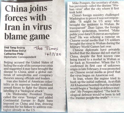 Covid,China and the US