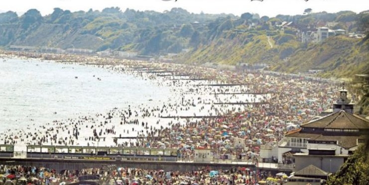 Bournemouthbeach in covid pandemic, 24/06/20