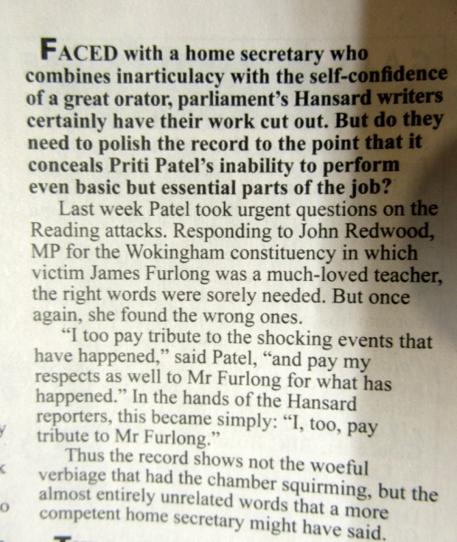 Priti Patel item