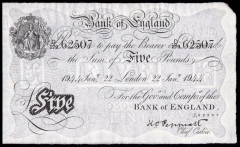 White Five Pound note