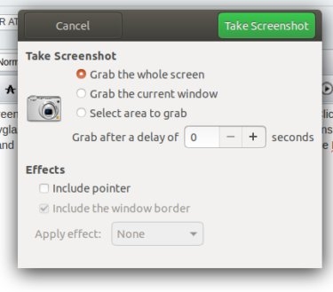 GNOME Screenshot app in Ubuntu
