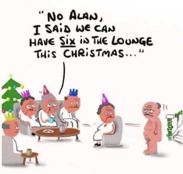 Alan at Xmas cartoon