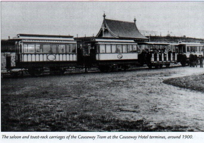 Giant's Causeway tram at the Causeway Hotel, 1910