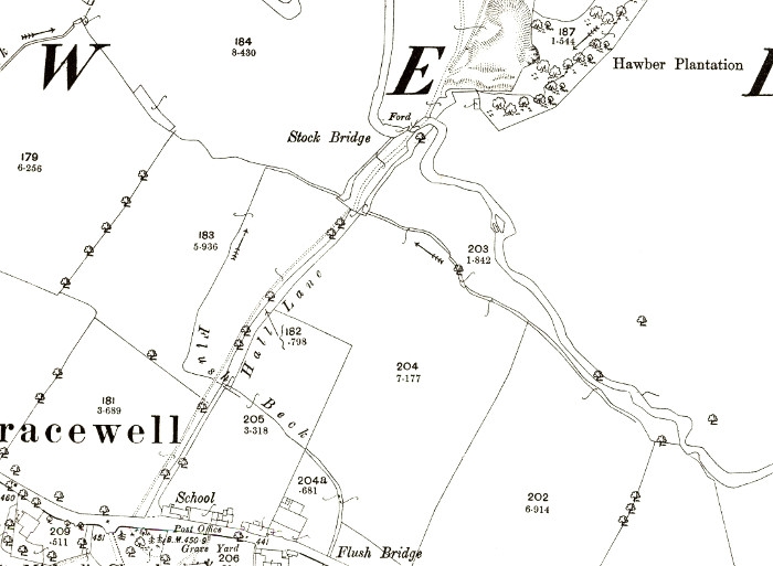 25 inch map of Hall Lane