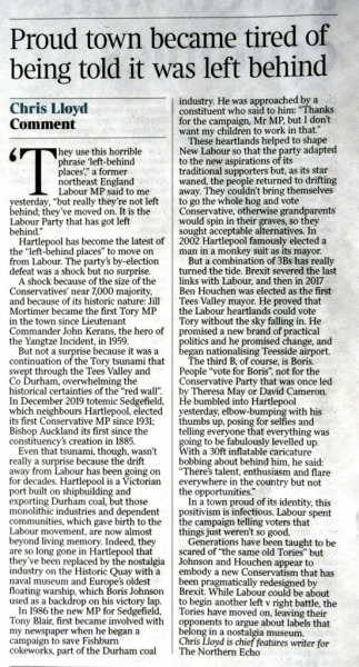 Article in The Times by Northern Echo writer