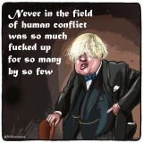Johnson as Churchill cartoon