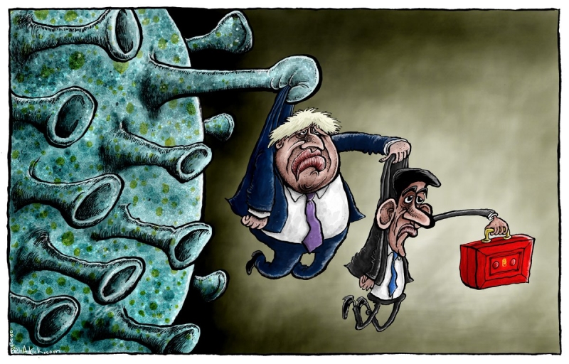 Covid budget cartoon