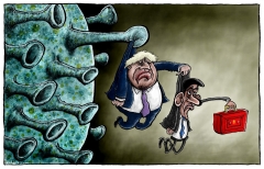 Covid budget cartoon