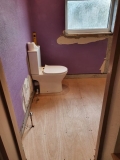 Toilet and Boarding for the Floor