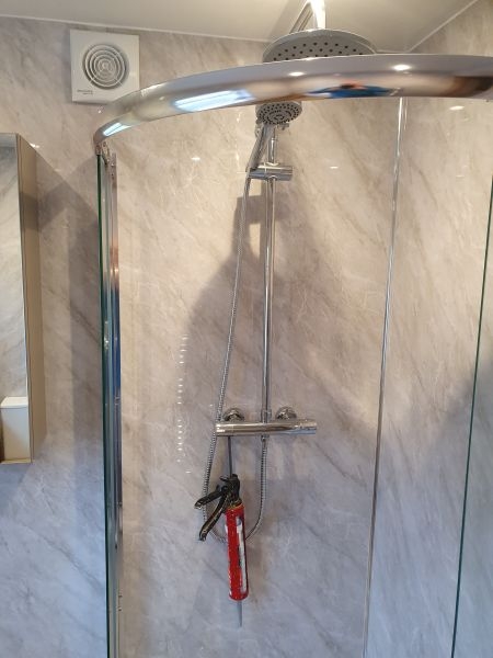 Partialy Built Shower Enclosure