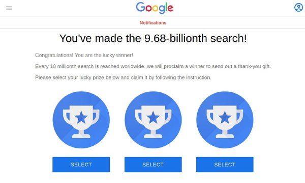 Google scam appearing on Firefox, 13/01/22