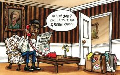 Sunak Green Card cartoon